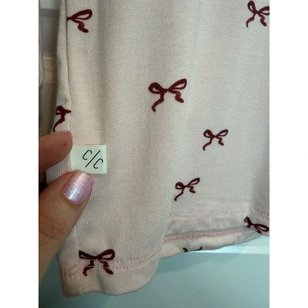 28.Childhoods Clothing Pink Bow Print Long Sleeve Raglan Top Kids 3T Made in USA